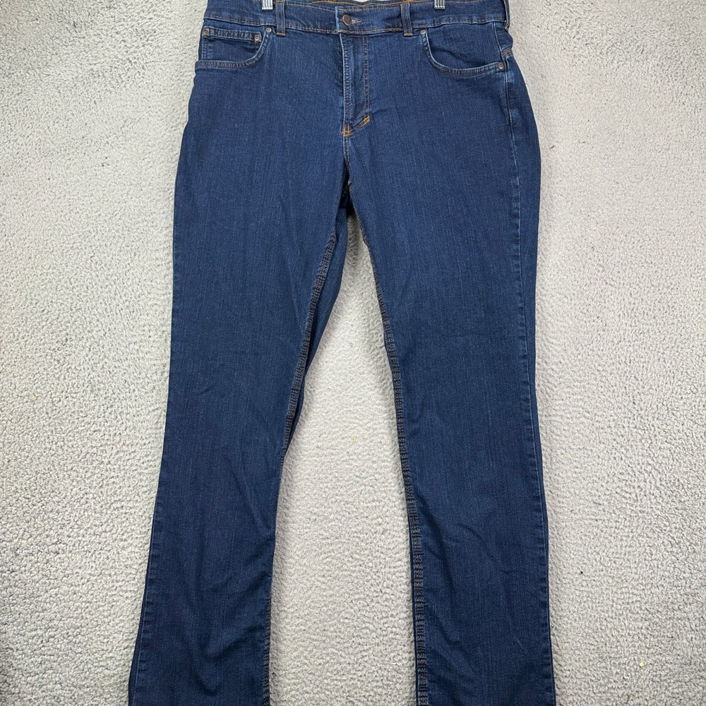 ORIGIN Mens 36X34 Jeans Straight Blue Denim 5-Pockets Casual Made‎ In Usa EUC